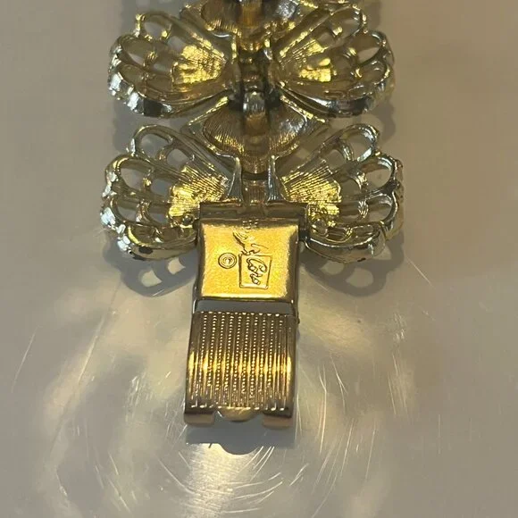 Vintage  Pegasus CORO Filigree Bow Link Bracelet - Picture 5 of 5